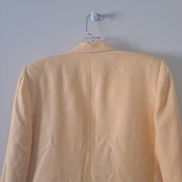 Talbots Italian Fabric Yellow Colored Notch Collar L/S Skirt Suit - Size 8/10 - Picture 7 of 12